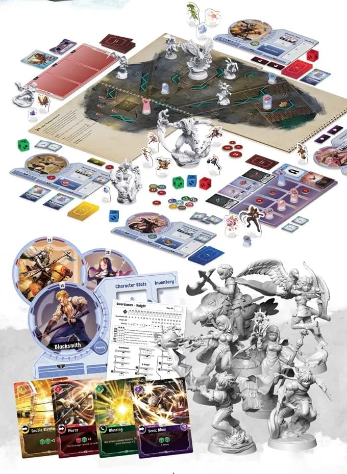อุปกรณ์ในเกม Ragnarok the Board Game — กระดานสนาม มินิเอเจอร์ บอร์ดผู้เล่น และการ์ดสกิล